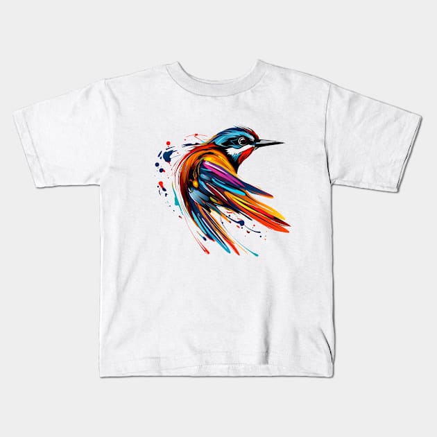 bird with pop art style Kids T-Shirt by gblackid